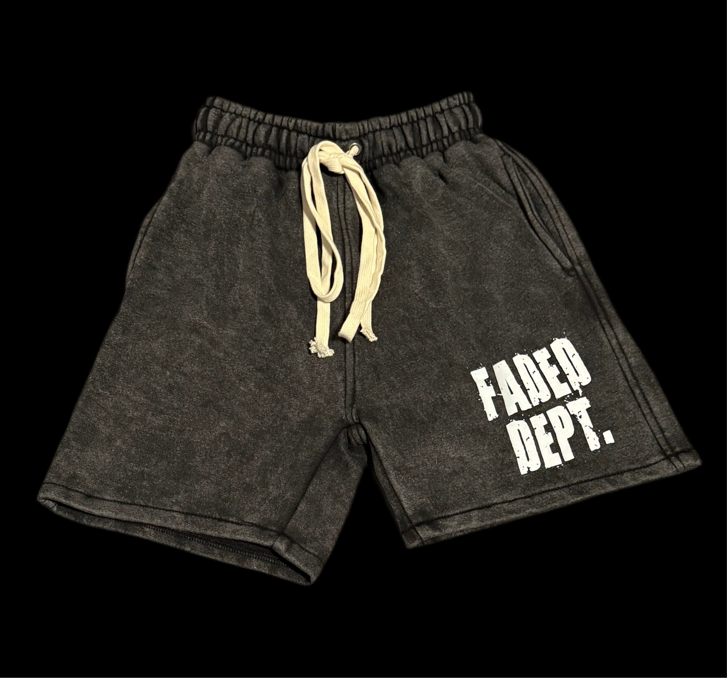 FADED DEPT. ORIGINAL BLACK SHORTS