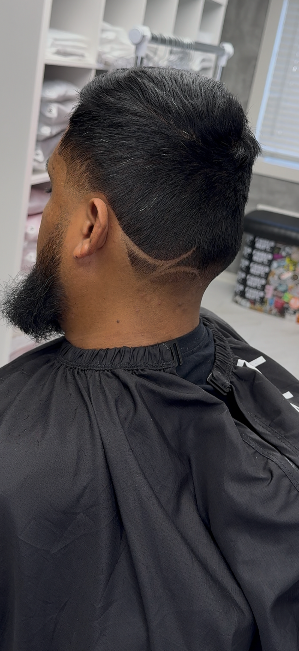 FADED DEPT. HAIRCUT WITH 3 ADD ON SERVICE. ( DESIGNS / EYEBROWS / BEARDS )