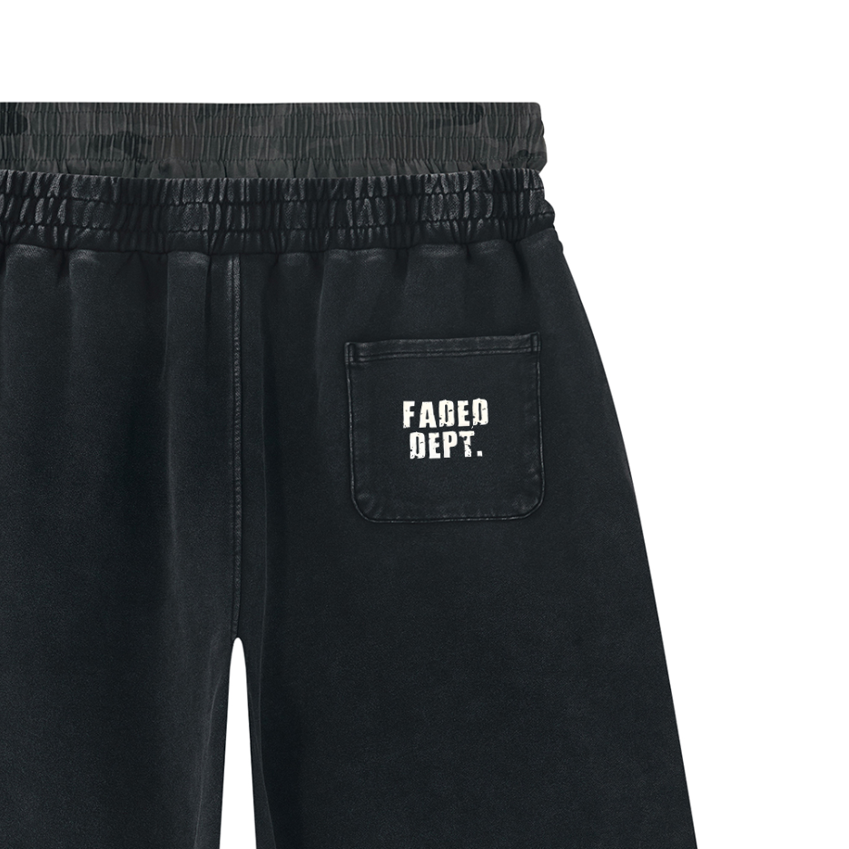 FADED DEPT. DISTRESSED DOUBLE WAIST SHORTS