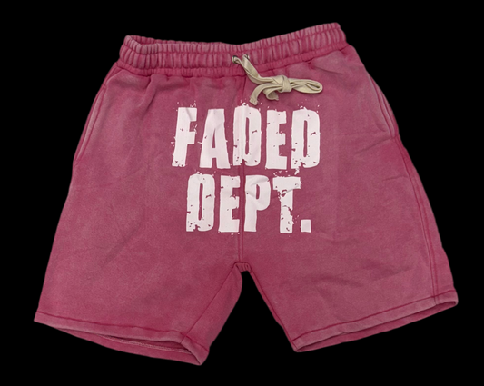 FADED DEPT. BIG PINK FADED SHORTS