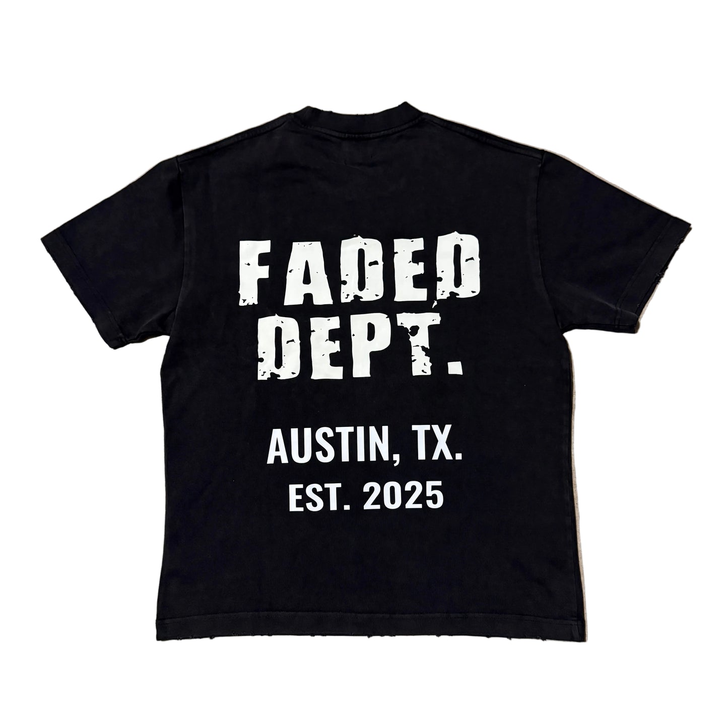 FADED DEPT. ONE DISTRESSED T-SHIRT