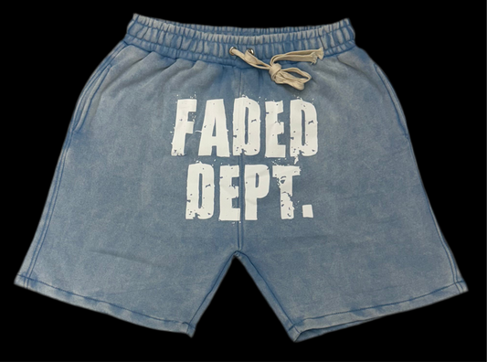 FADED DEPT. BIG BLUE FADED SHORTS