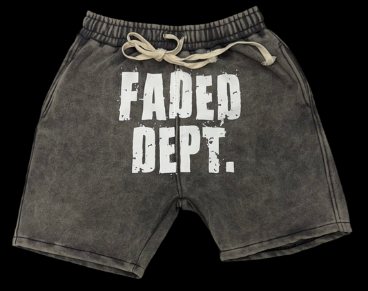 FADED DEPT. BIG GREY FADED SHORTS