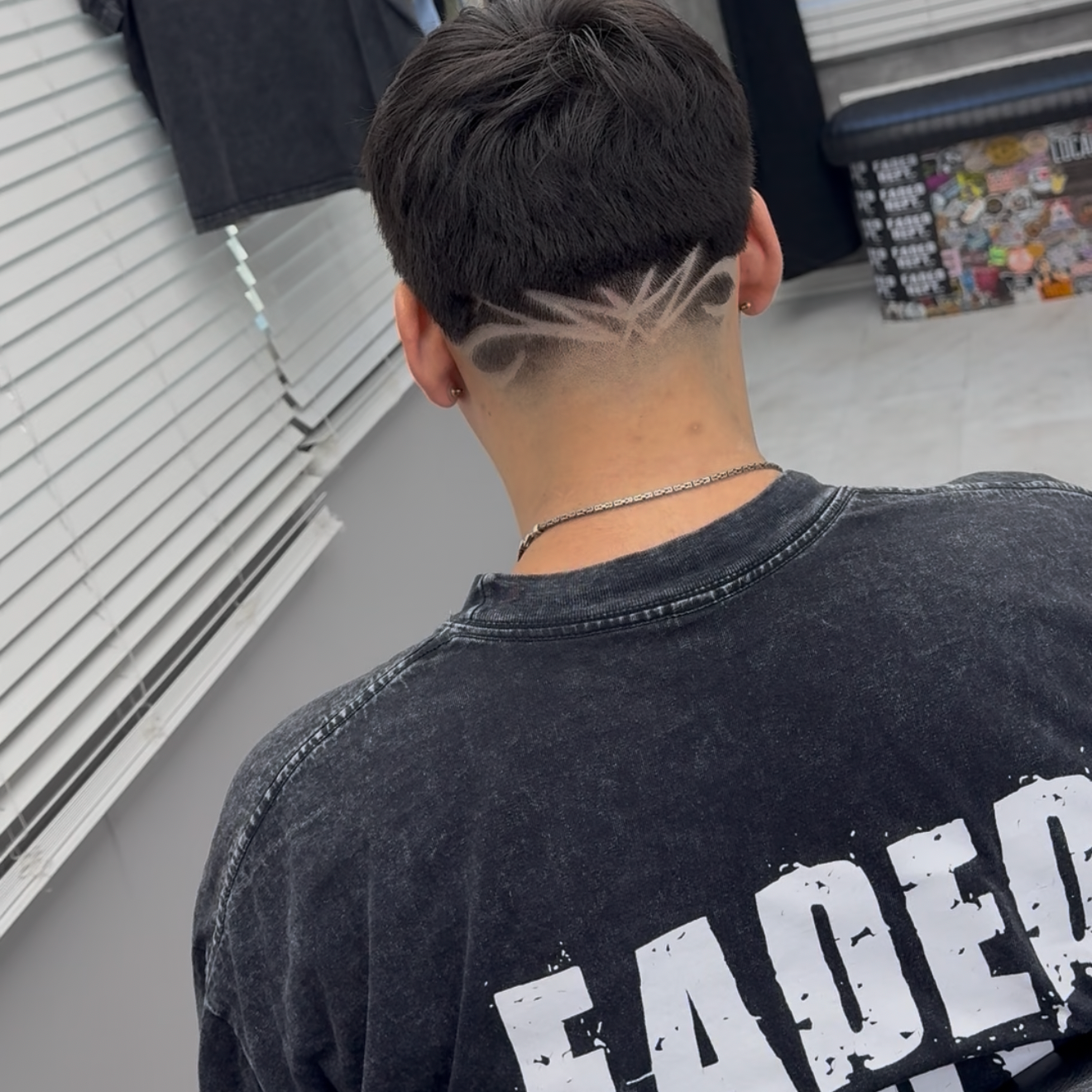 FADED DEPT. HAIRCUT WITH 3 ADD ON SERVICE. ( DESIGNS / EYEBROWS / BEARDS )