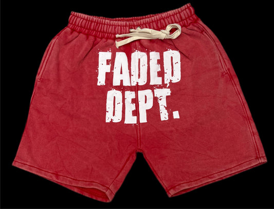 FADED DEPT. BIG RED FADED SHORTS