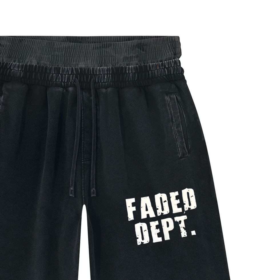 FADED DEPT. DISTRESSED DOUBLE WAIST SHORTS